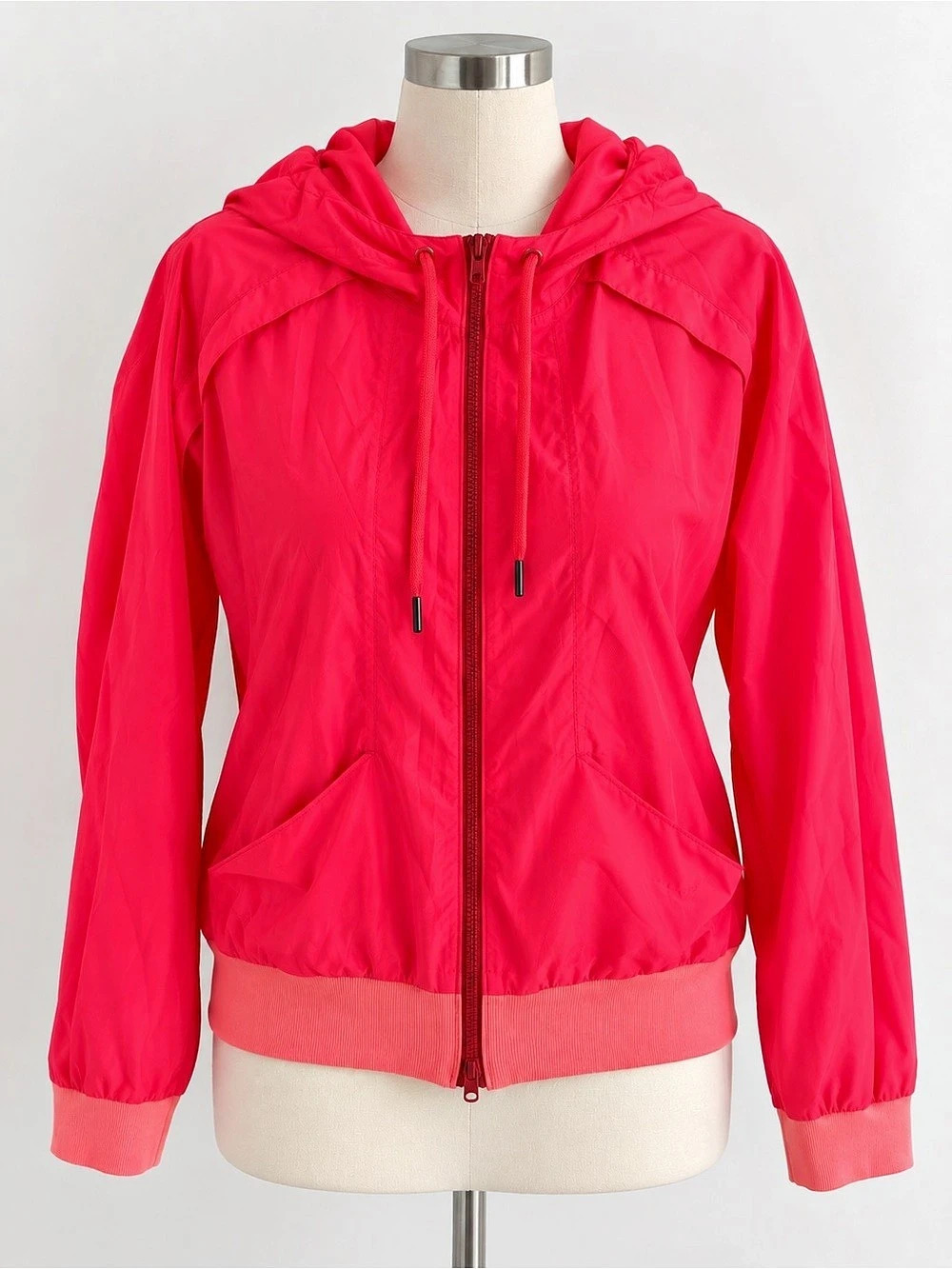 American Eagle Coral Pink Hooded Lightweight Zip Jacket Size M